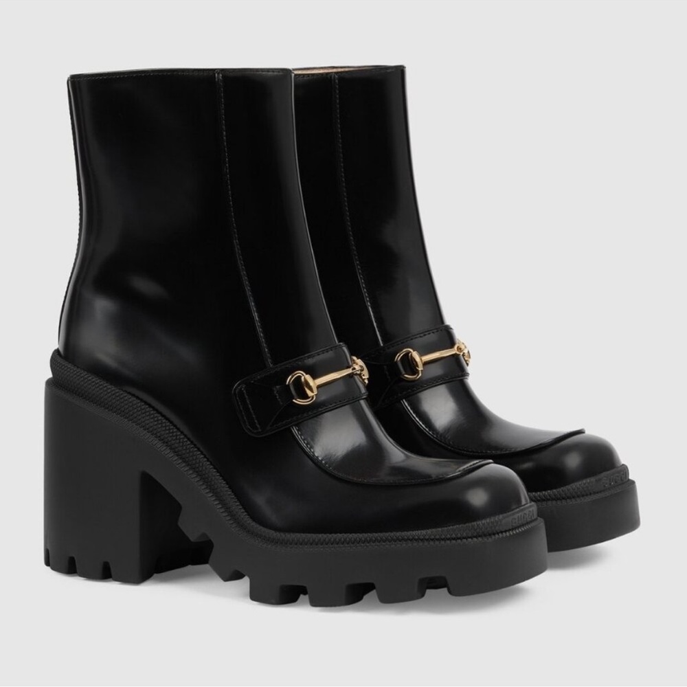 NEW Gucci Horsebit Lug Sole Boot